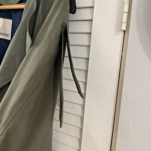 London Fog Mens Trench Coat Army Green Belt Zip Out Fleece Lining Vintage 44 Reg - Picture 9 of 12